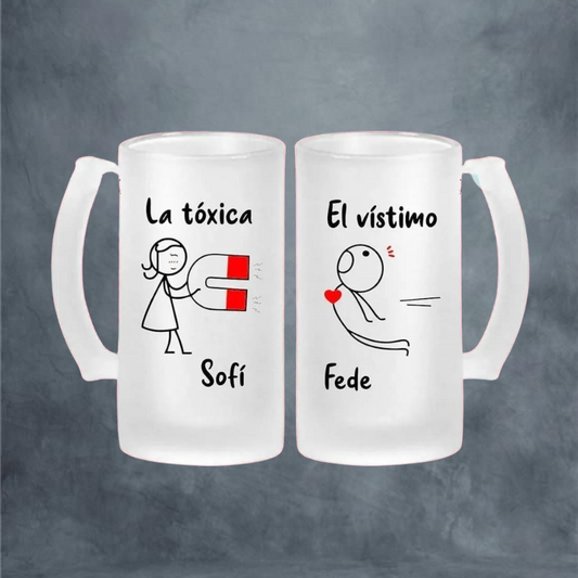 Jarra cervecera esmerilada - RB.Creaciones