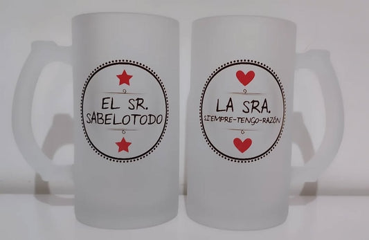 Jarra cervecera esmerilada - RB.Creaciones